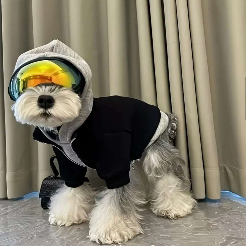 Stylish Black and Gray Pet Dog Hoodie Sweatshirt
